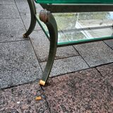 Table basse Pierre Vandel avec deux plateaux verre