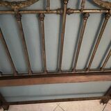 Oak and brass headboard from the 20s-30s