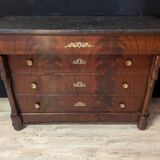 Mahogany chest of drawers with swan decoration