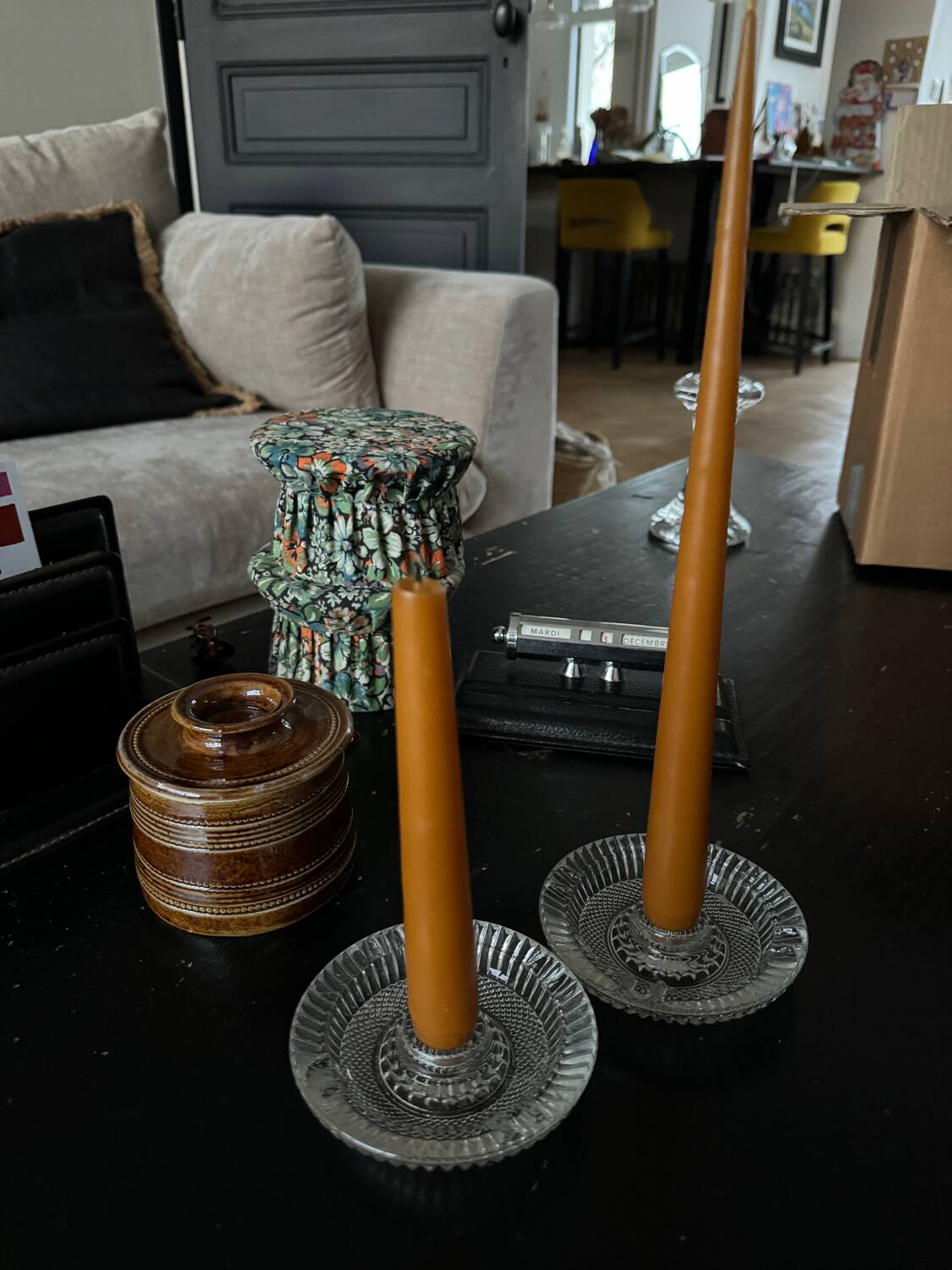 Glass candle holders