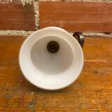 Antique Wall Lamp Torch JANSEN style Metal + White Opaline Vintage #C52