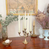 Brutalist solid brass candlestick