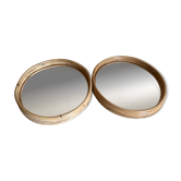 Duo miroirs rotin  30 cm