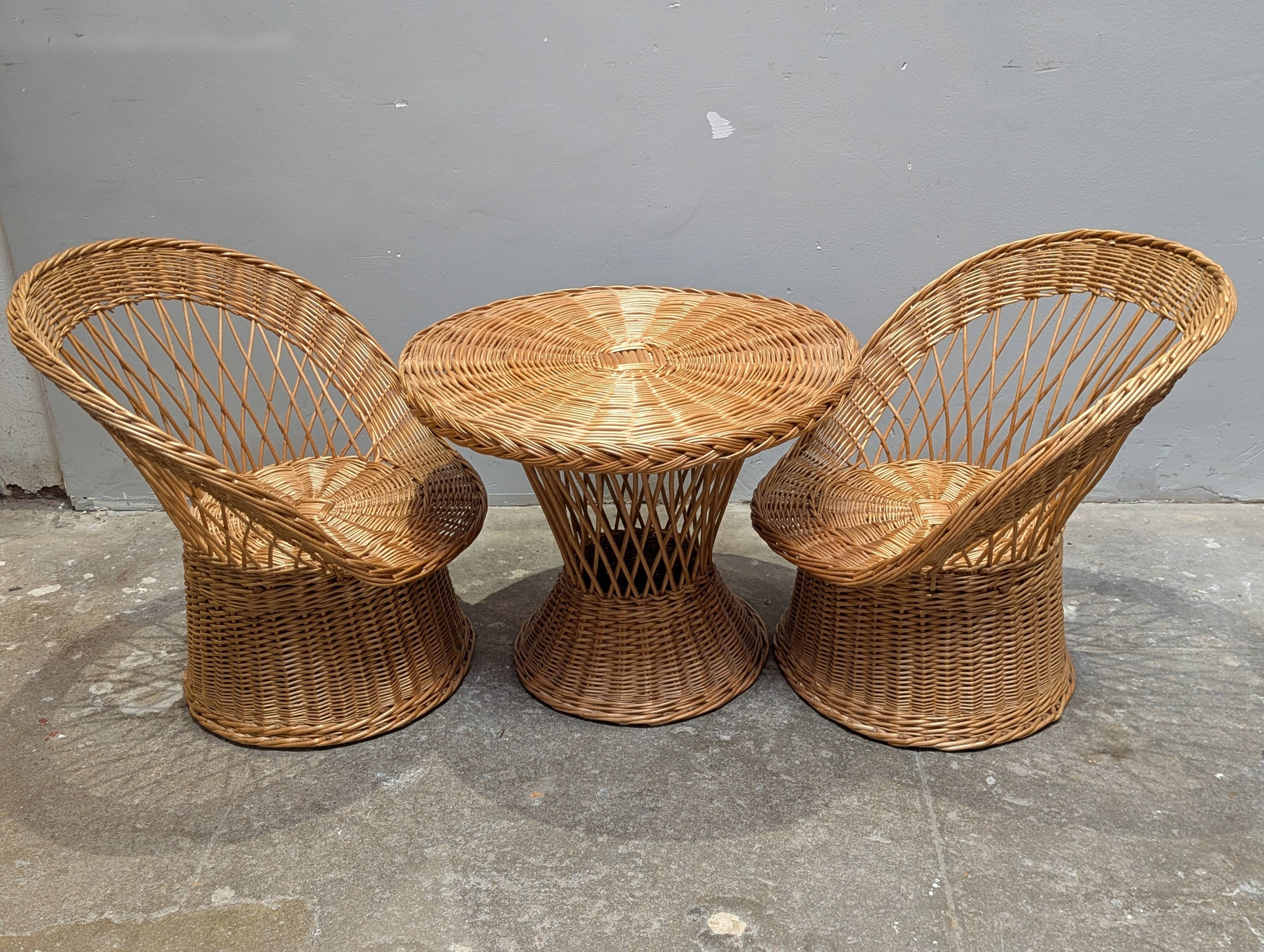 3-piece rattan lounge set