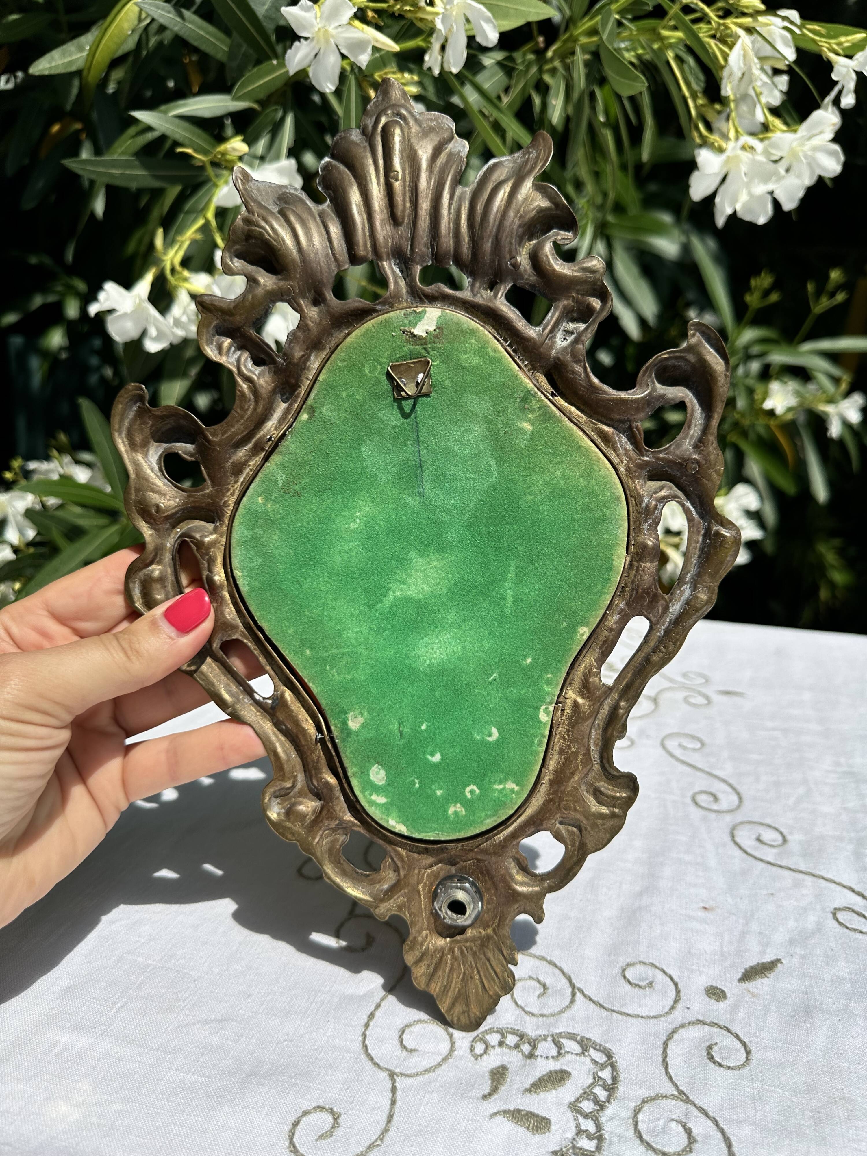 Magnificent Vintage Brass Mirror Candlestick - Baroque - Home Decor