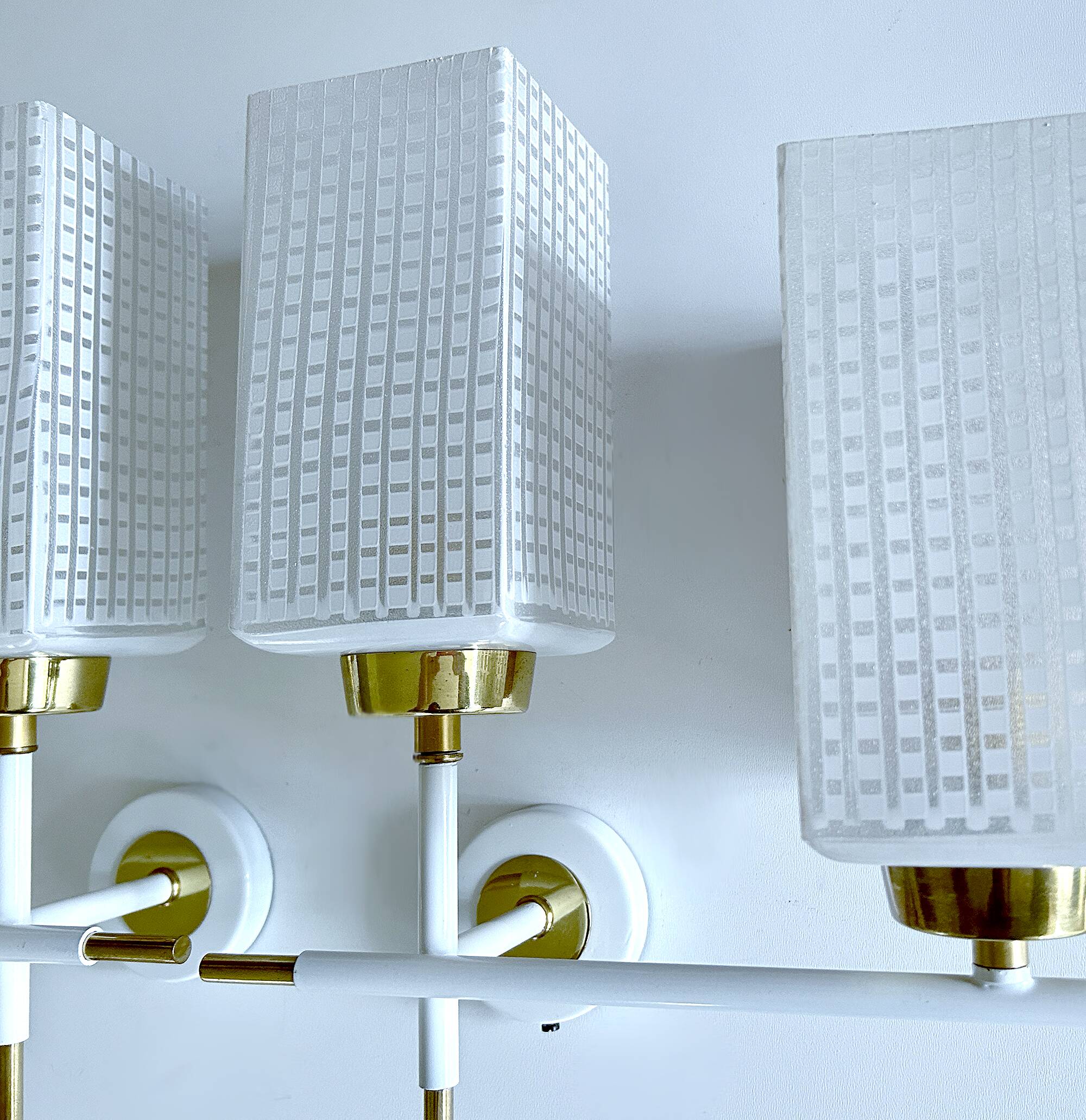 Pair of vintage architectural wall lights, 1960s