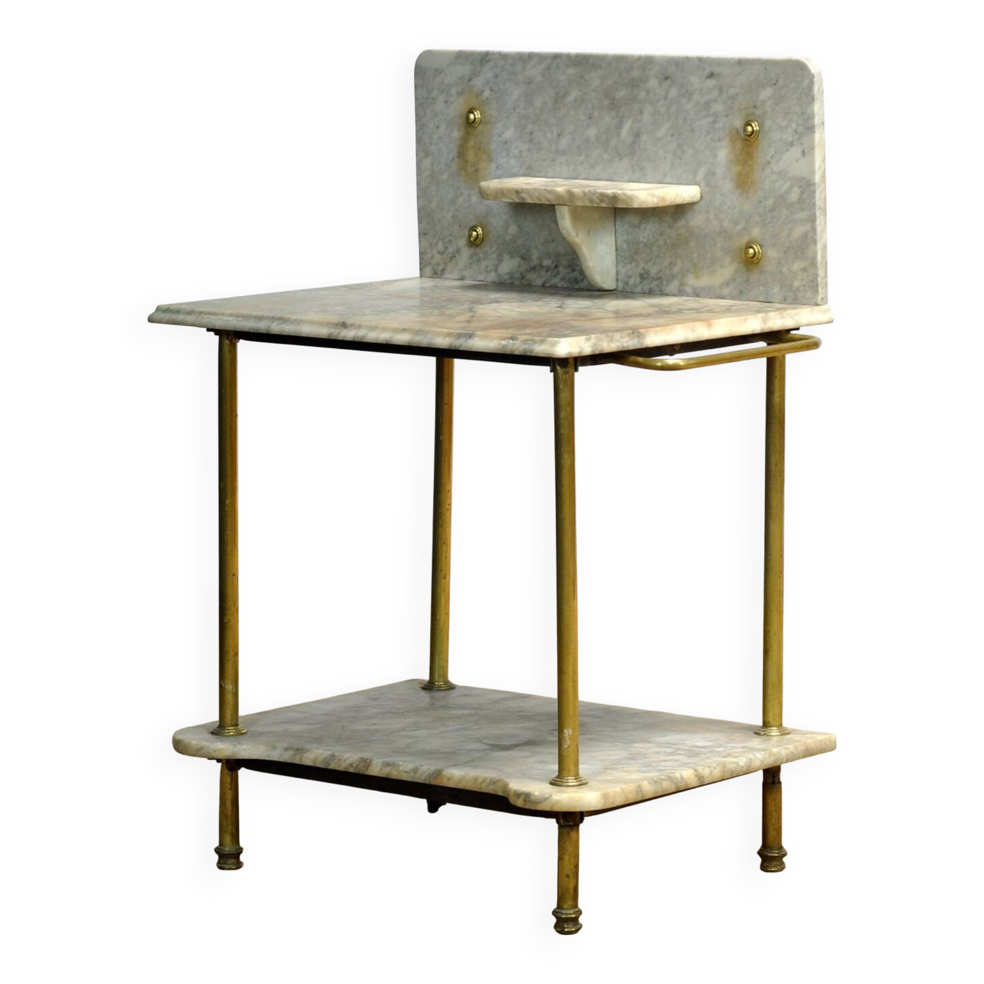 Antique brass and marble washbasin, circa 1880