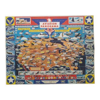 Beautiful map poster of the United States and the various fighter jets