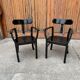 Paire de chaises Art Déco en bois laqué noir par Lajos Kozma, 1920s