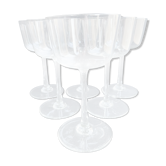 6 wine glasses light blown crystal