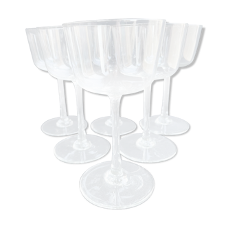 6 wine glasses light blown crystal