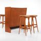 SK661 Cocktail Cabinet and Bar Stools by Johannes Andersen for Skaaning & Son 1960s
