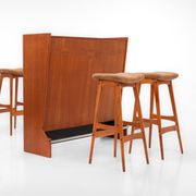 SK661 Cocktail Cabinet and Bar Stools by Johannes Andersen for Skaaning & Son 1960s