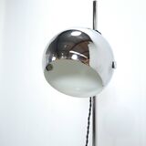 Space age chromen staande bol lamp vloerlamp