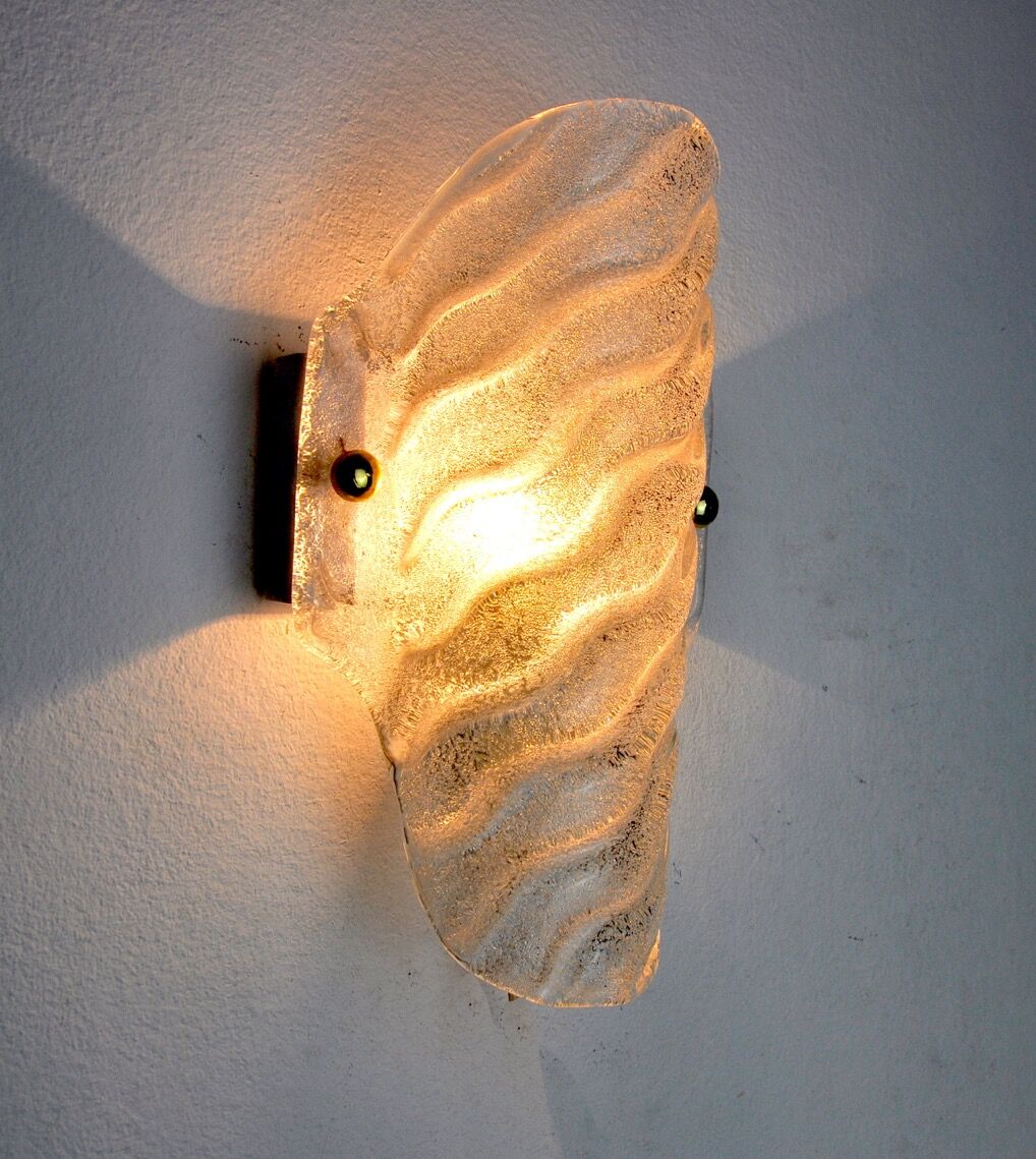 Glass wall lamp, Murano, Italy, 1970
