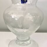 Engraved crystal vase, master cristallier e.bourdon
