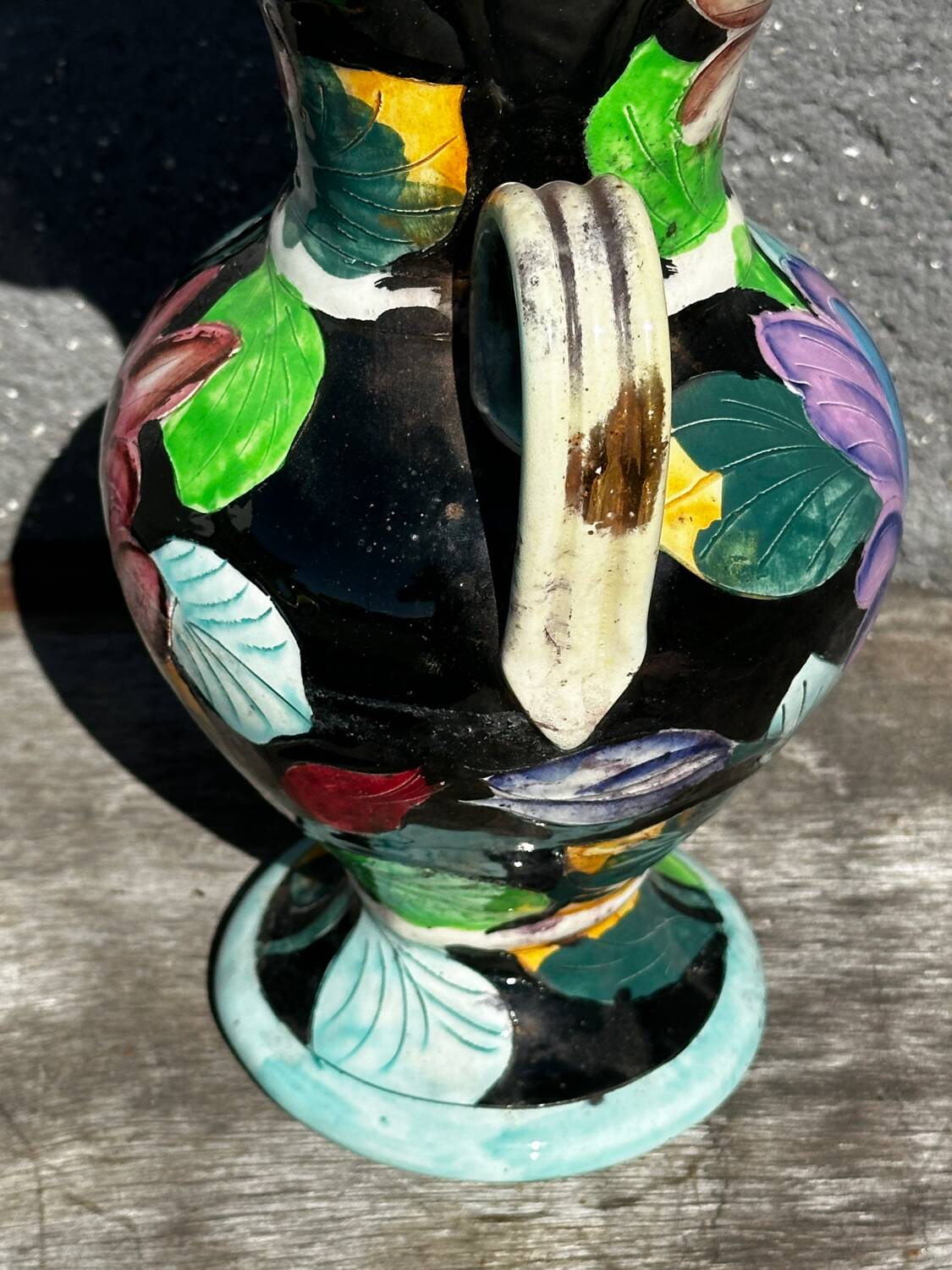 Vase Amphore céramique Vallauris signé JTF - H 30 cm