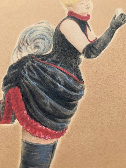Dessin aquarelle Belle époque, signé P.Cartier, 1867