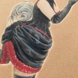 Belle époque watercolor drawing, signed P.Cartier, 1867