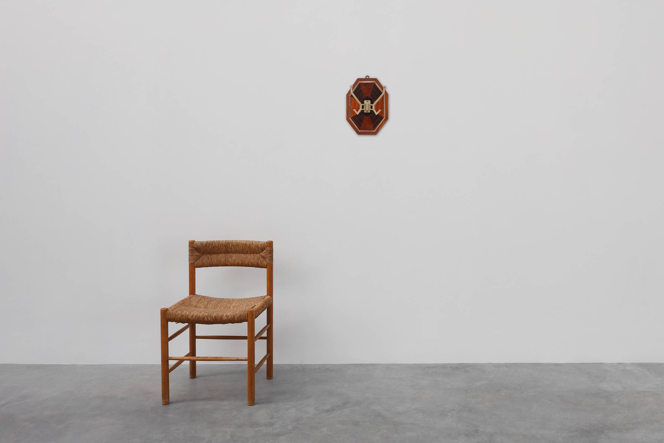 Art Deco Wall-Mounted Coat rack with Geometric Marquetry, France ca. 1930