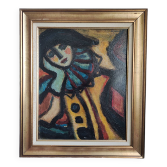 Oil on panel by Demianoff, the harlequin