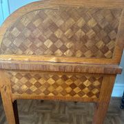 Cylindrical desk in cubic marquetry Louis XVI style late 19th, early 20th century
