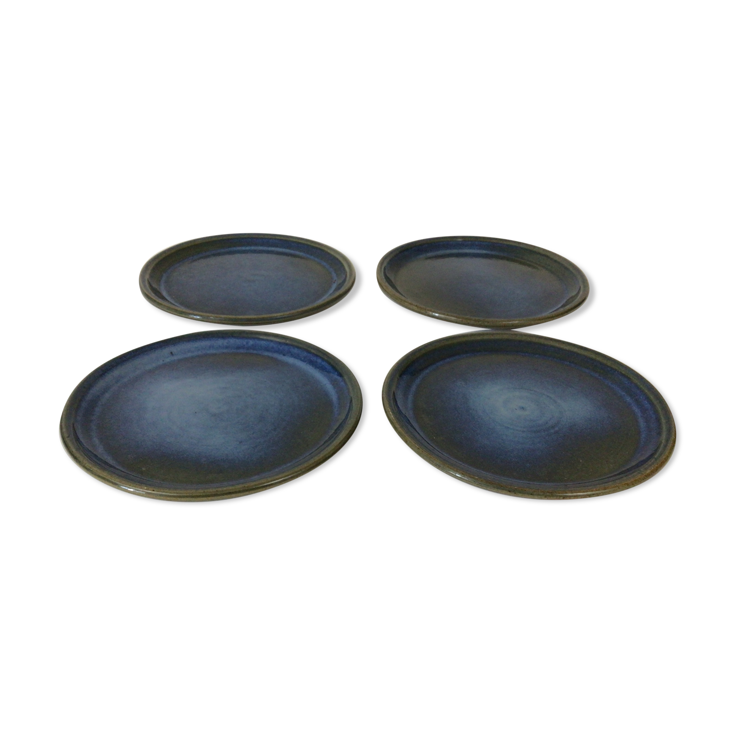 Set of 4 sandstone plates from Puisaye Poterie Nault