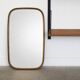 Miroir mural en laiton vintage, années 1950
