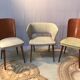 Set of 4 chairs and 1 armchair design 50s