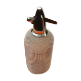Seltz water siphon Glass body harmoniously meshed with translucent filaments