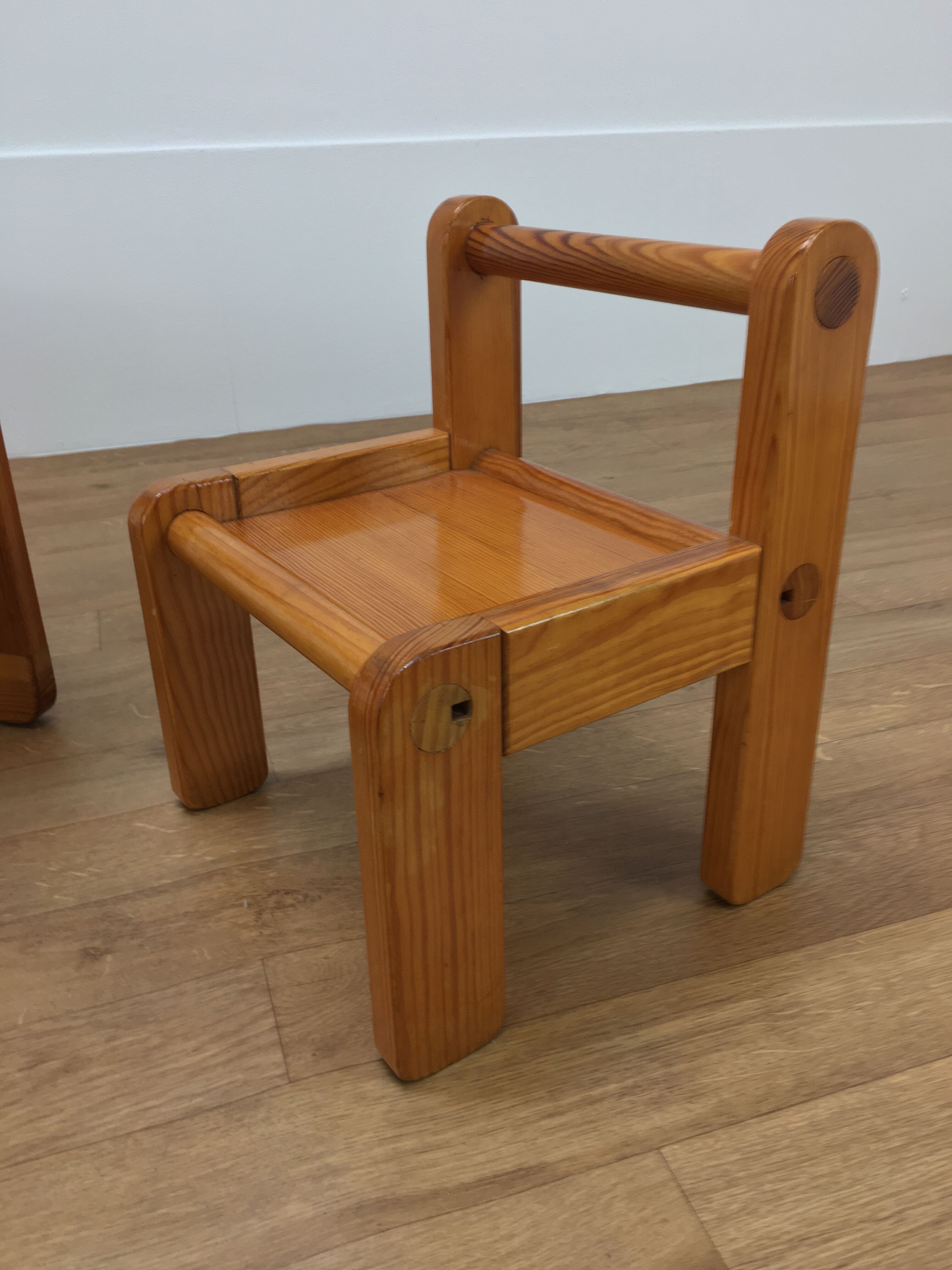 Baumann children's pine desk and chair, 1970