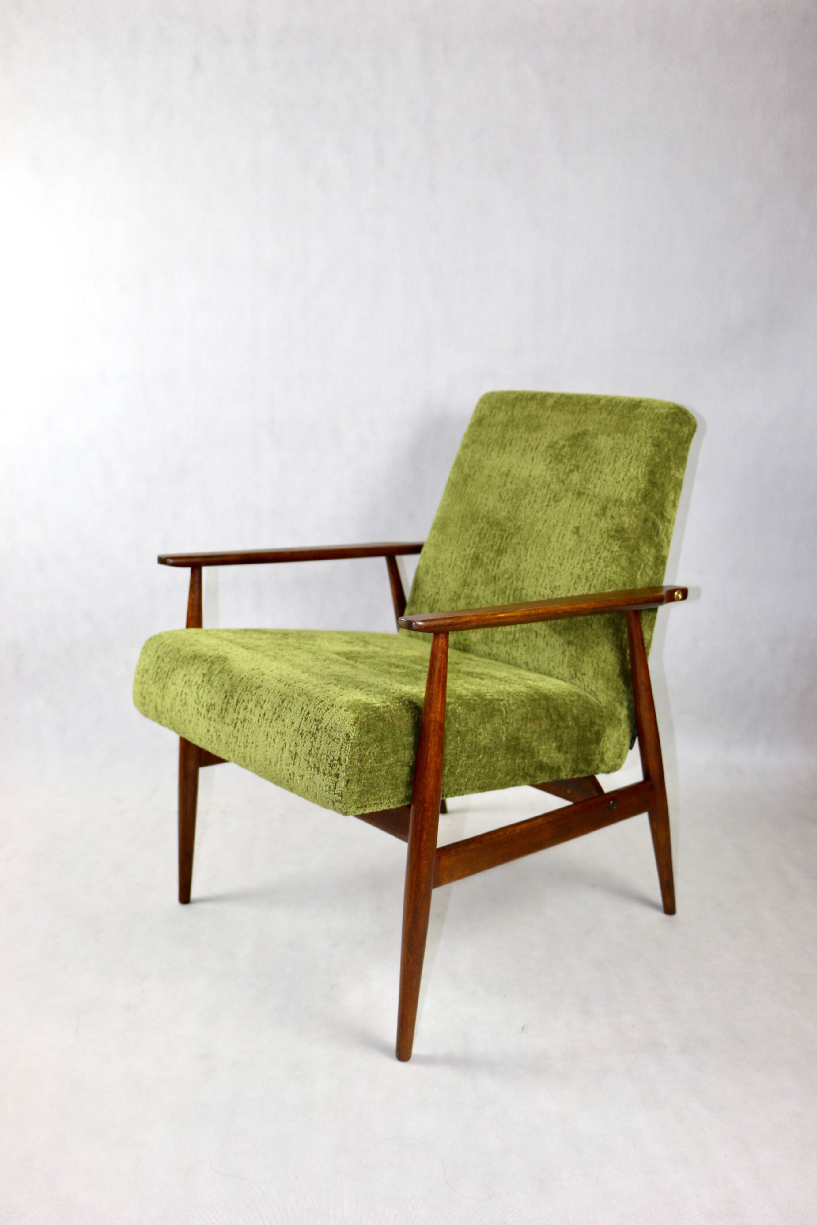 Vintage Green Olive Fox Easy Chair, 1970s