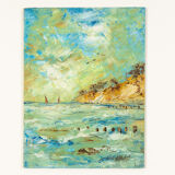 Seacoast, oil on plate