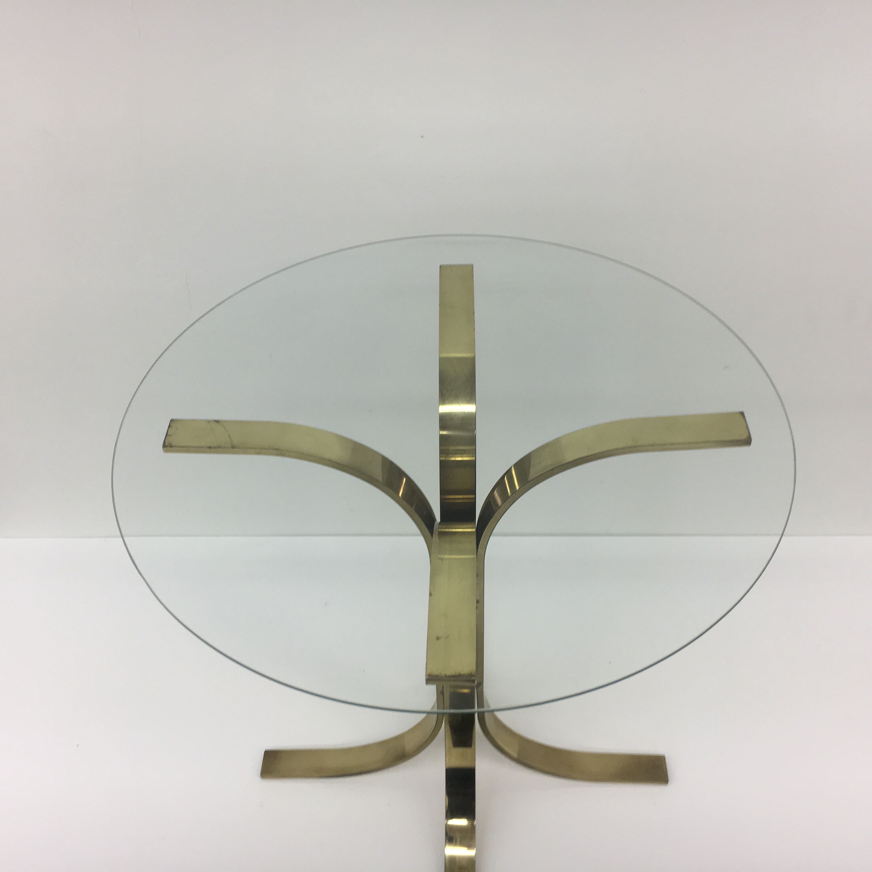 Hollywood regency brass side table, 1970's