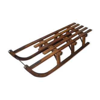 Old wooden toboggan Abel Rossignol