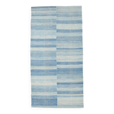 5x9 Blue & Beige Modern Kilim Rug, 147x288Cm