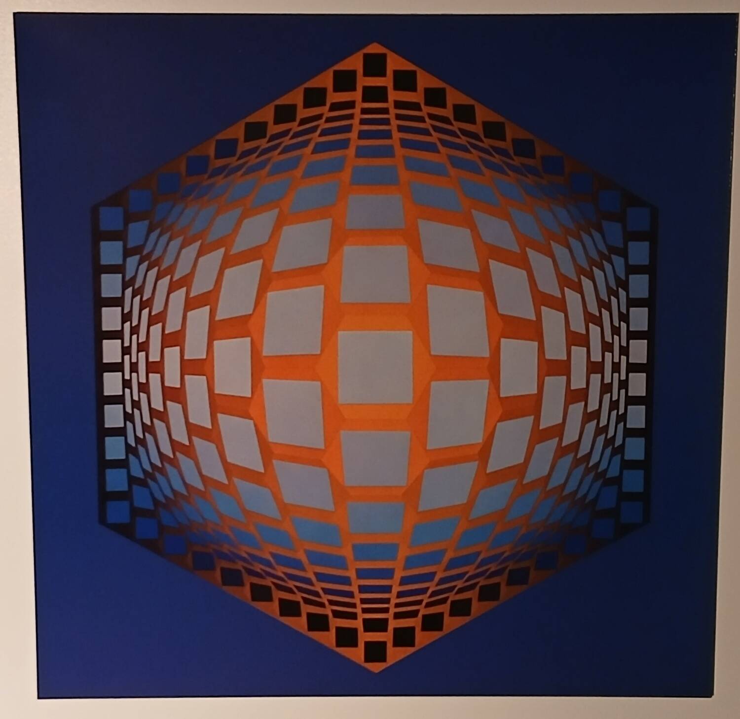 Plate by Victor Vasarely – "Universal Structure of the Hexagon" – Op A