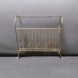 50s magazine rack in brass and scoubidou