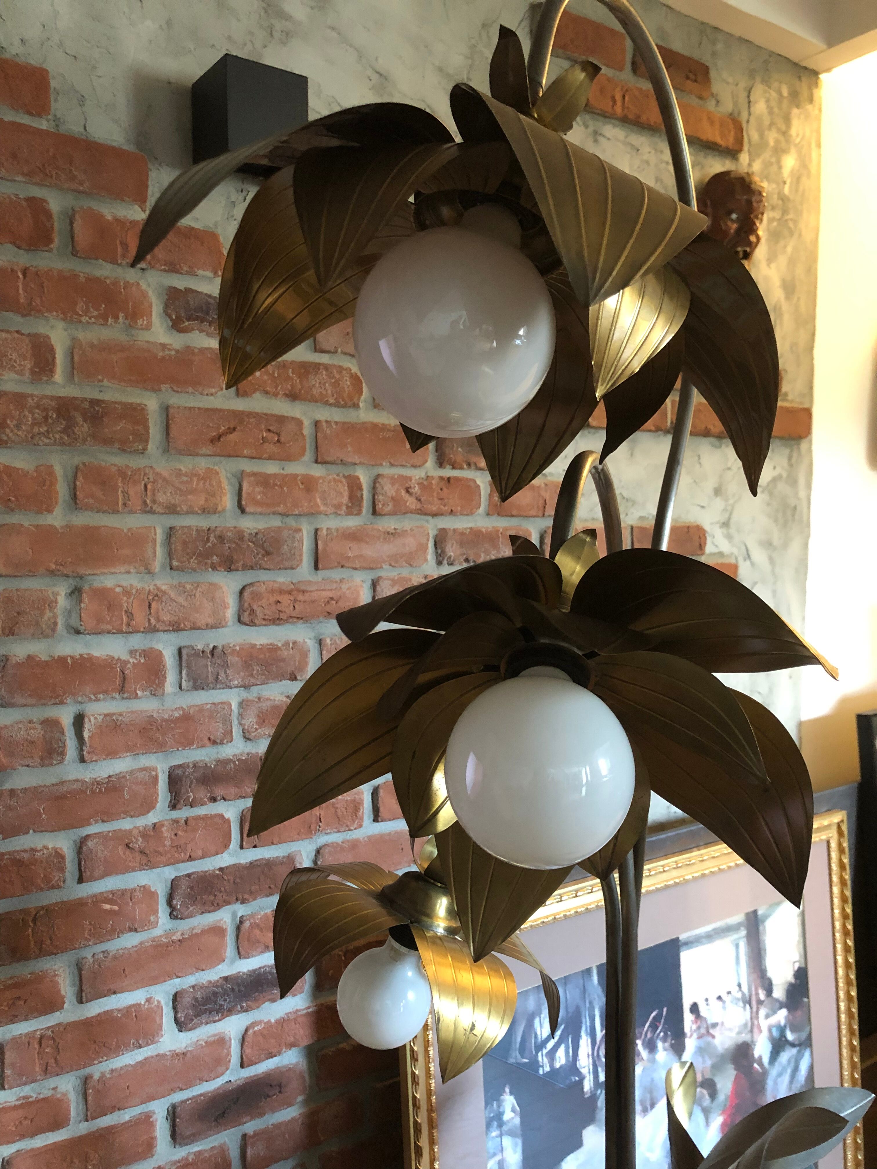 Lampadaire fleurs et plante lampe de plancher de fleur - design années 70