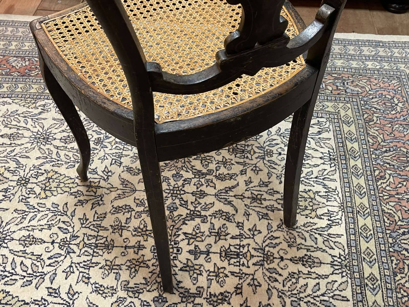 Napoleon III chair in blackened wood