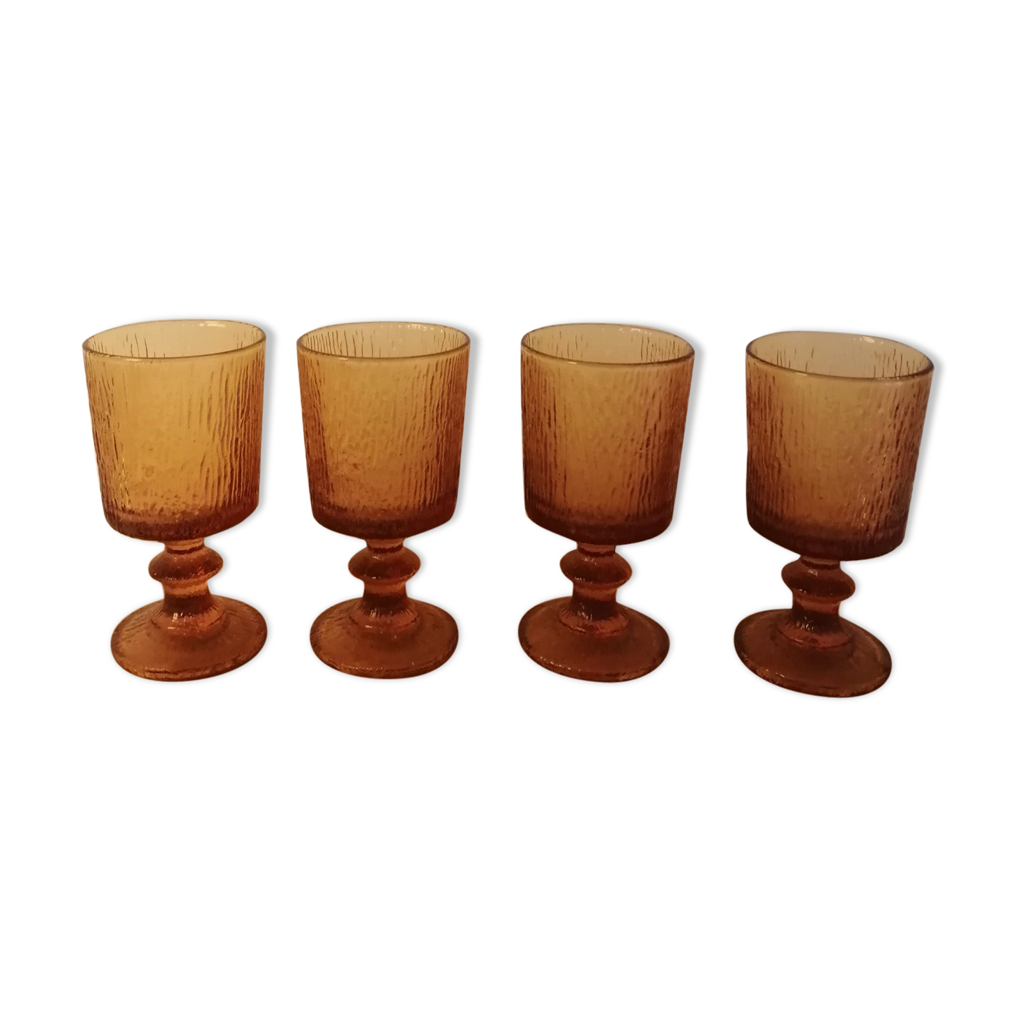 Set 4 amber walking glasses