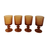 Set 4 amber walking glasses