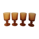 Set 4 amber walking glasses