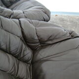 Pair of vintage Danish design brown leather swivel chairs by Bramin