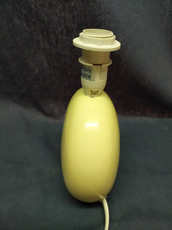 Beige porcelain round bedside lamp