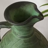 Pichet, vase, céramique verte vintage