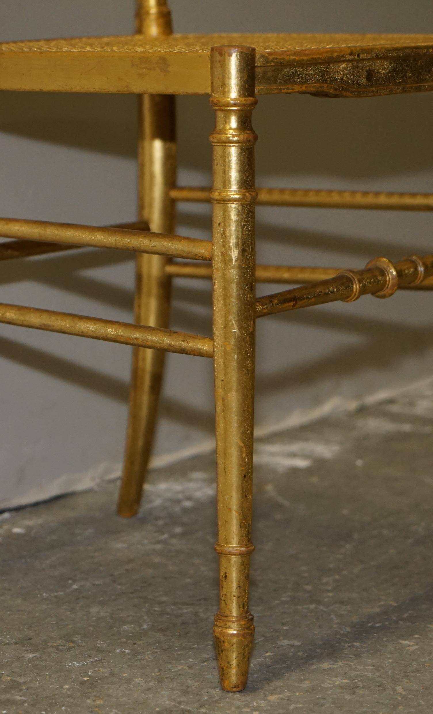 Spencer family gilded wooden bergère bench chair