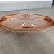 Plateau octogonal Art Deco en verre rose antique