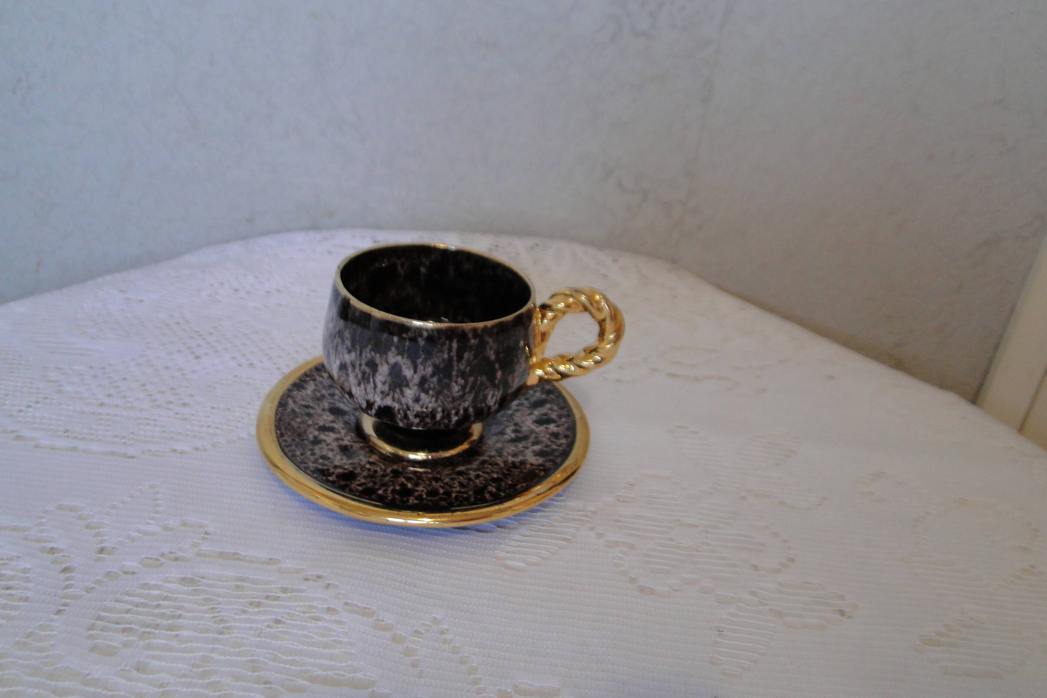 Vallauris marius giurge ceramic coffee cup and saucer