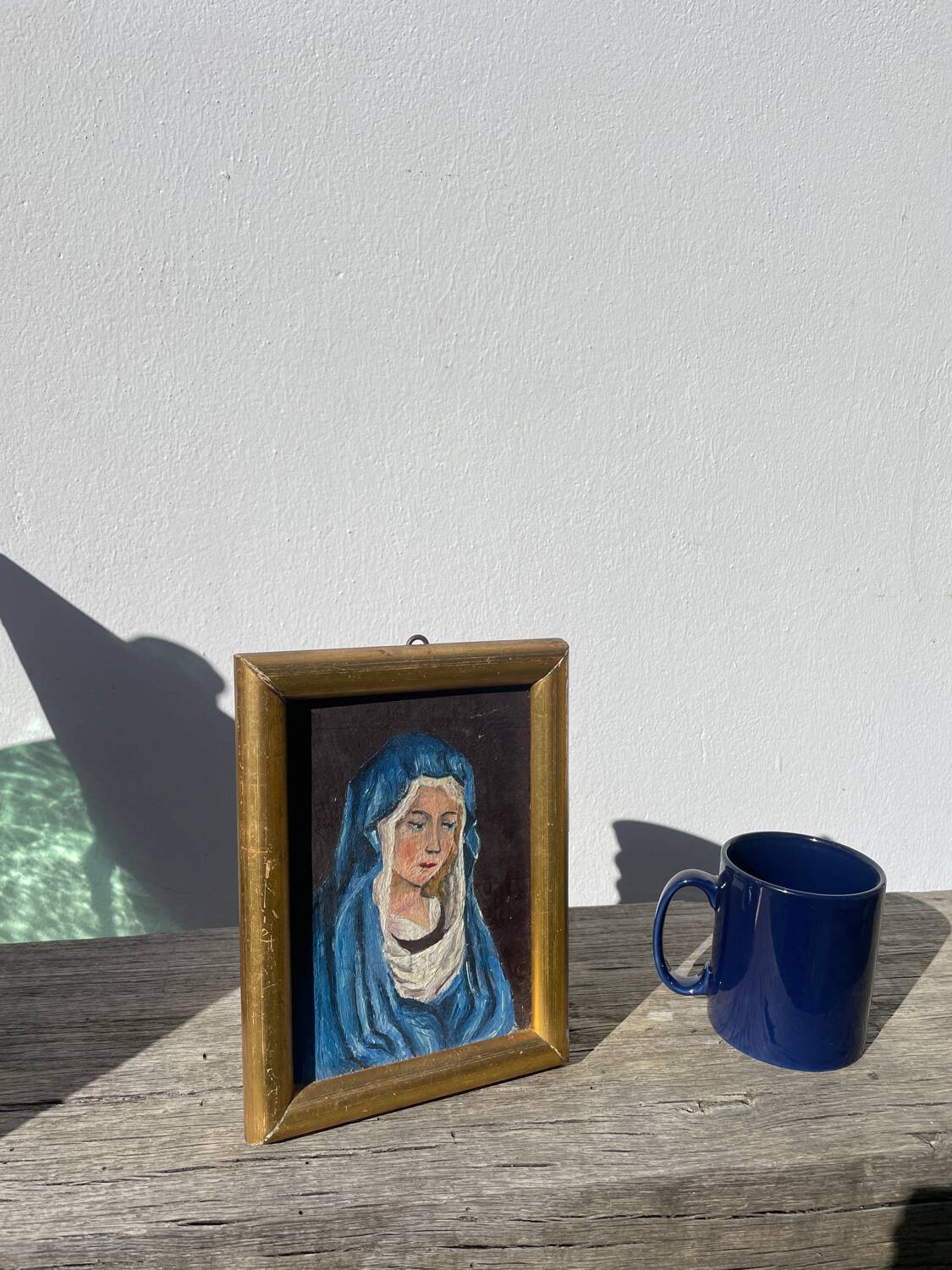 Petite peinture de vierge / tableau ancien